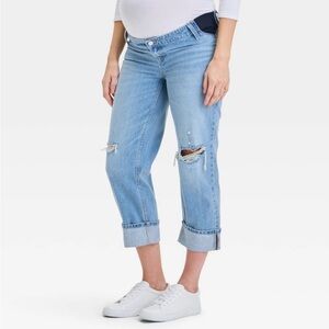 Under Belly Cropped Vintage Low-Rise Straight Pants - Isabel Maternity